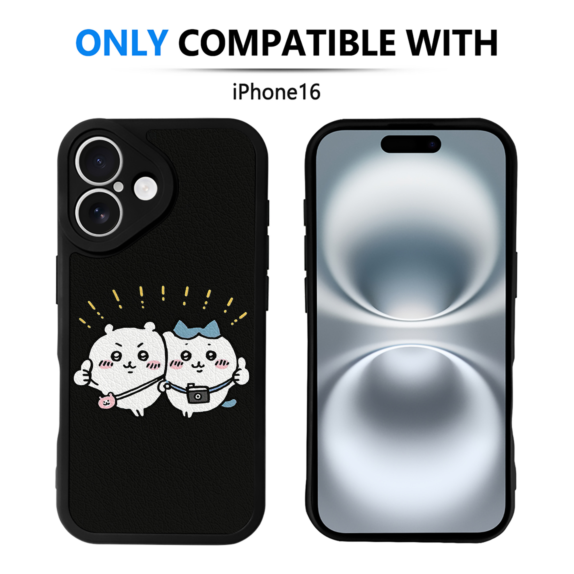 （画像用） ちいかわ ちいかわ Chii-kawa chiikawa 【iPhone 16シリーズ対応】シリコンスマホケース（レザー調） 材質：シリコン